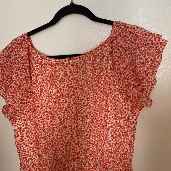 J. Crew size 10 Floral orange Dress - Picture 7 of 9